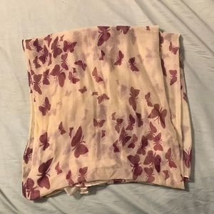 Maroon and Tan Butterfly Scarf